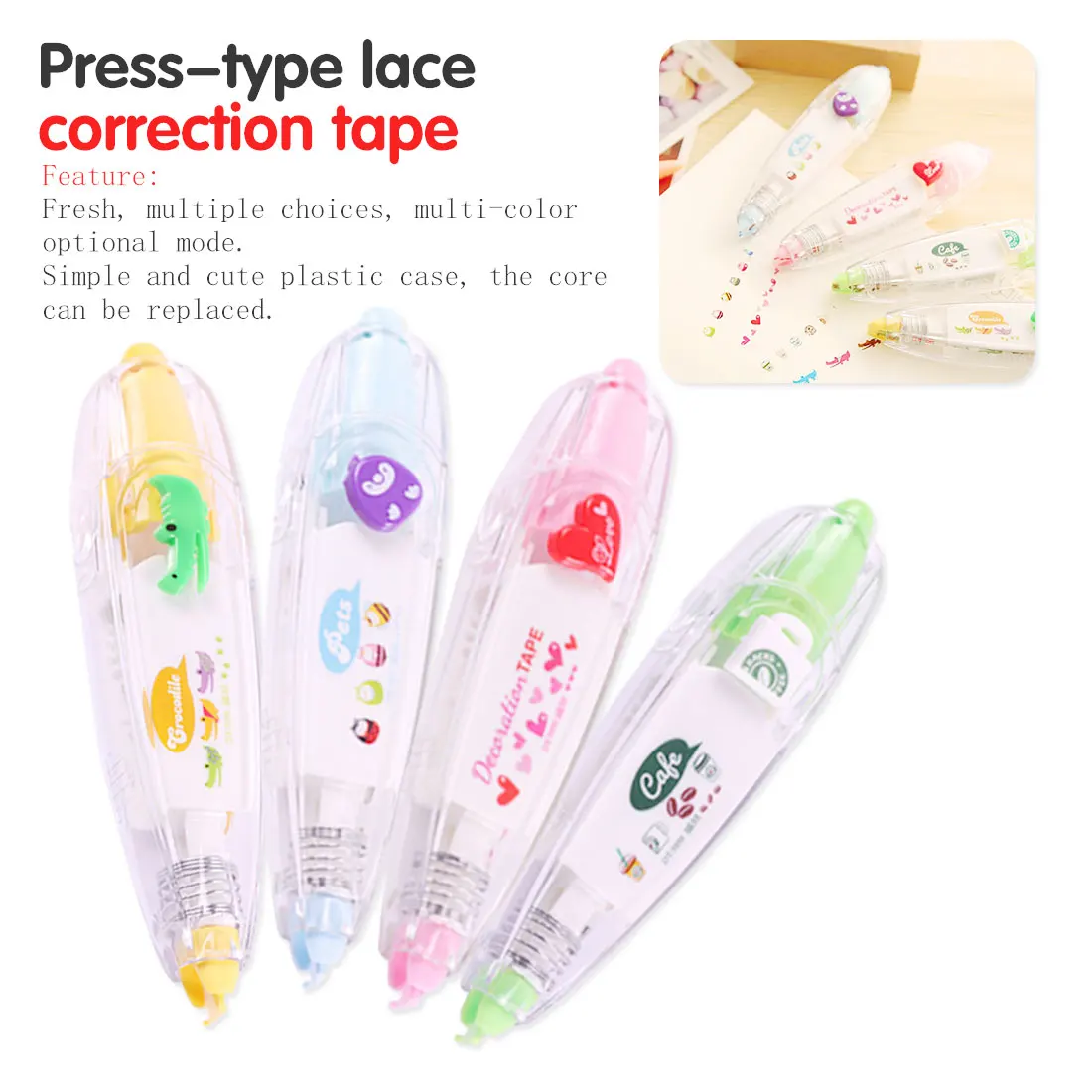 

Journal School Supplies Cute Press Correction Tape Stationery Decorative Pen Diary Scrapbooking Album Stationery Decorative Pen