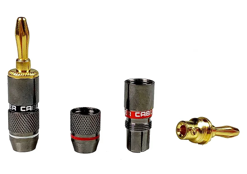 24K Gold Plated Copper Monsters Zinc Alloy Banana Plug Speaker Adapter Screw Audio Video Connectors (14)