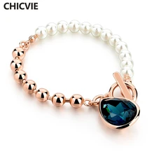 CHICVIE новые золотые цветные жемчужные бусины из ниток браслеты с