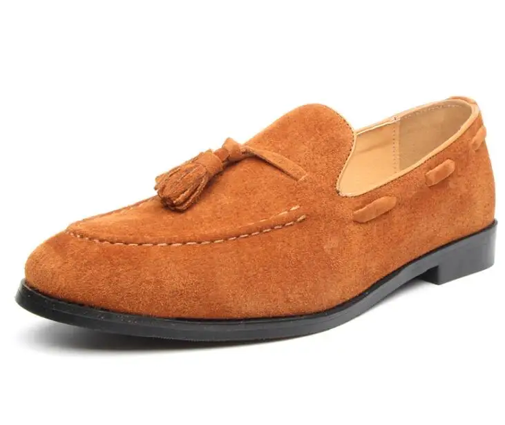 Британский дизайн; мужские замшевые модельные туфли с кисточками; водонепроницаемые Мокасины без шнуровки; мужские свадебные вечерние туфли для выпускного бала - Цвет: 1