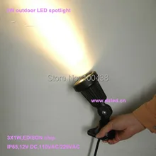 Высокая мощность 3 Вт открытый светодиодный свет газон, светодиодный прожектор, хорошее качество. DS-06-1-3W 110-250VAC, 2 года гарантии