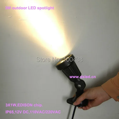 

Free shipping !! High power 3W outdoor LED lawn light,LED spotlight,good quality EDISON Chip.DS-06-1-3W12VDC,110-250VAC