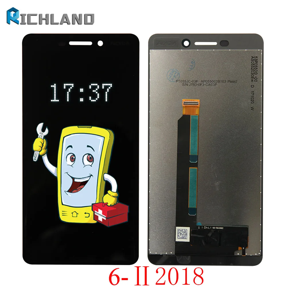

Original LCD For Nokia 6 II 2018 LCD DIsplay Touch Screen Digitizer Assembly For Nokia 6 6.1 2018 TA-1043 TA-1045 1050 1054 1068