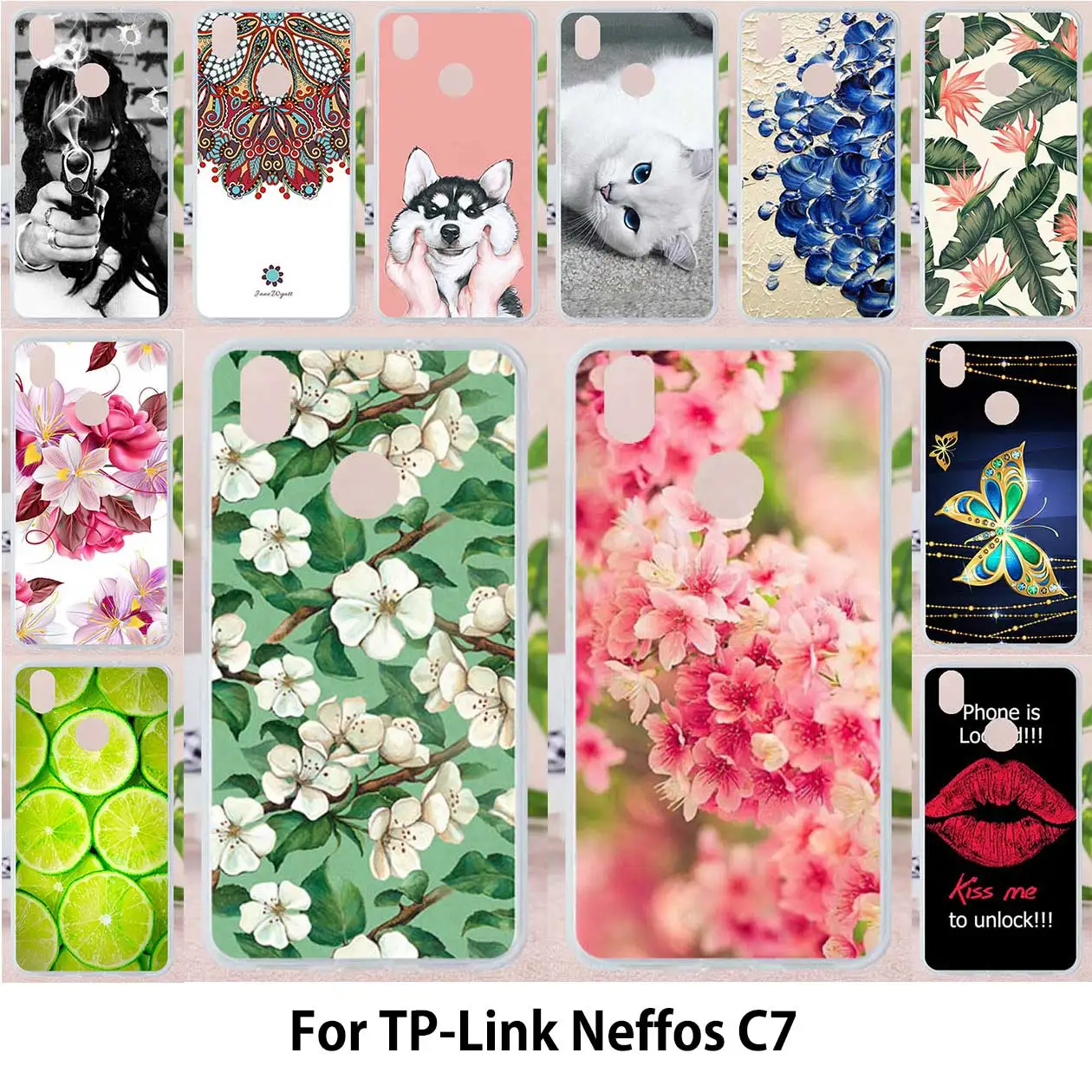 

Phone Case For TP-Link Neffos C7 Case TPU Painted Silicone Fundas For TP-Link C7 TP910A TP910C TP-Link Neffos Y7 5.5 inch Cover
