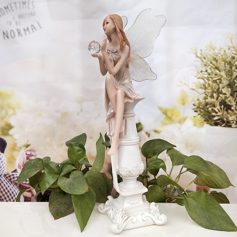 Angel Sculpture Elf Flower Fairy Angel Figurines Miniature Garden Home  Decoration Beautiful Girl Wedding Gifts Christmas Gifts