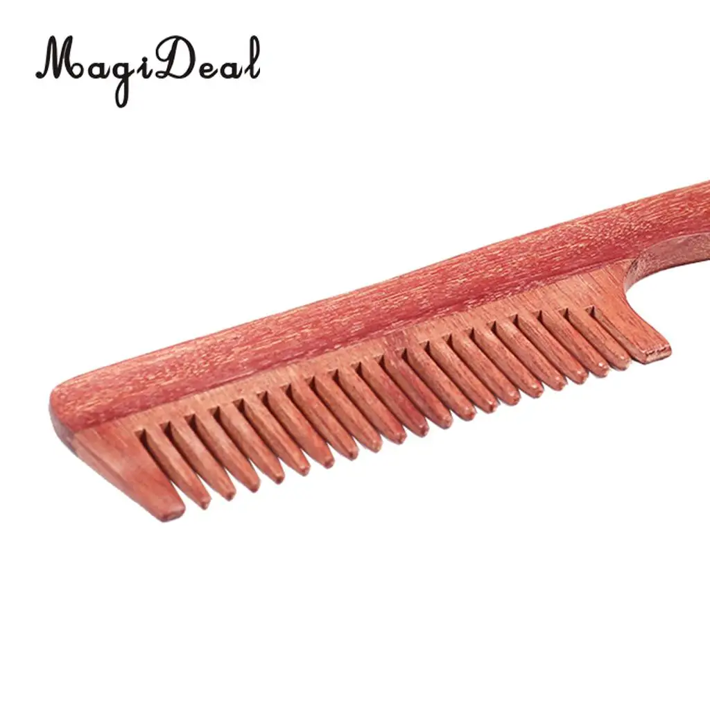 Handmade Anti Static Natural Sandalwood Men Fine Coarse Teeth Beard Mustache Grooming Styling Comb