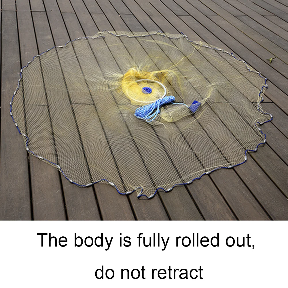 

4 Feet 3PCS Nylon Monofilament Fishing Net for Hand Casting Folding TOPIND Fish Net Cast Mesh Trap with Pendant
