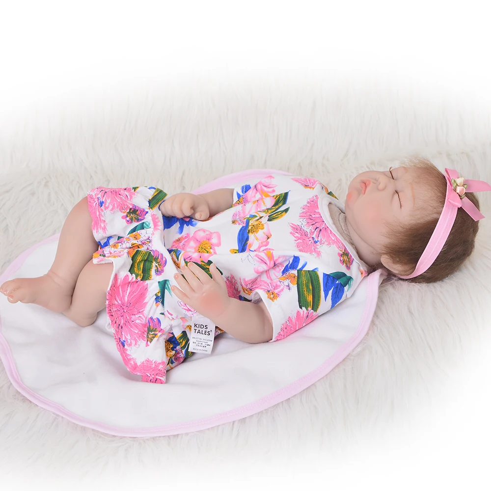 Новинка 55 см кукла Спящая девочка Bebes Reborn мягкая силиконовая Детские куклы
