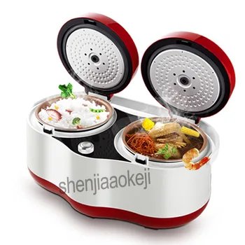 

220v 700w Household smart mini rice cooker automatic 2L*2 double bile appointment multi-function pot Two pots Electric Cookware
