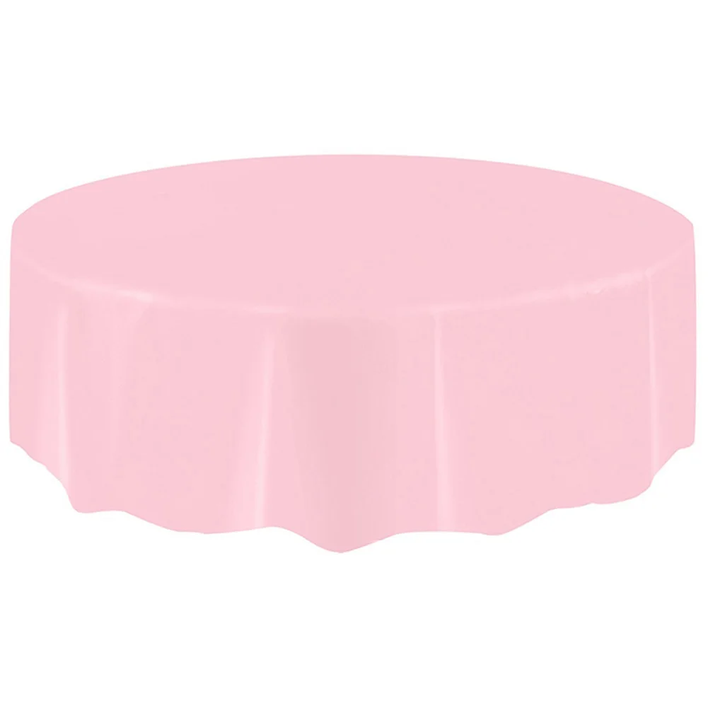 Новая пластиковая круглая скатерть для стола одноразовые вечерние домашние легкомоющаяся скатерть TE889 - Цвет: Pink