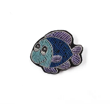 

embroidery india silk pin on patches for clothing brooch clownfish badge designer patches for jeans parches bordados para ropa