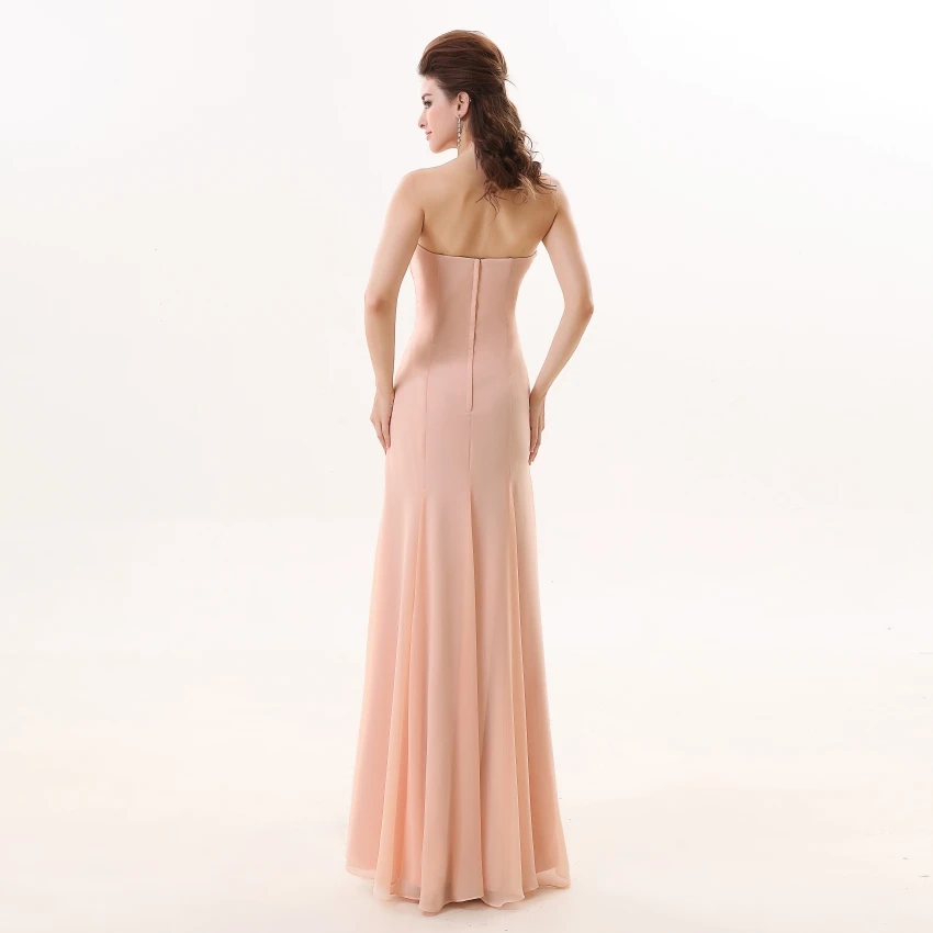 Sweetheart Chiffon Side Slit Long Bridesmaid Dress