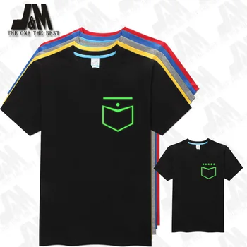 

Modern Style Fake Pocket Men gents t shirts Glowed in the dark high quality J&M brand T-shirt