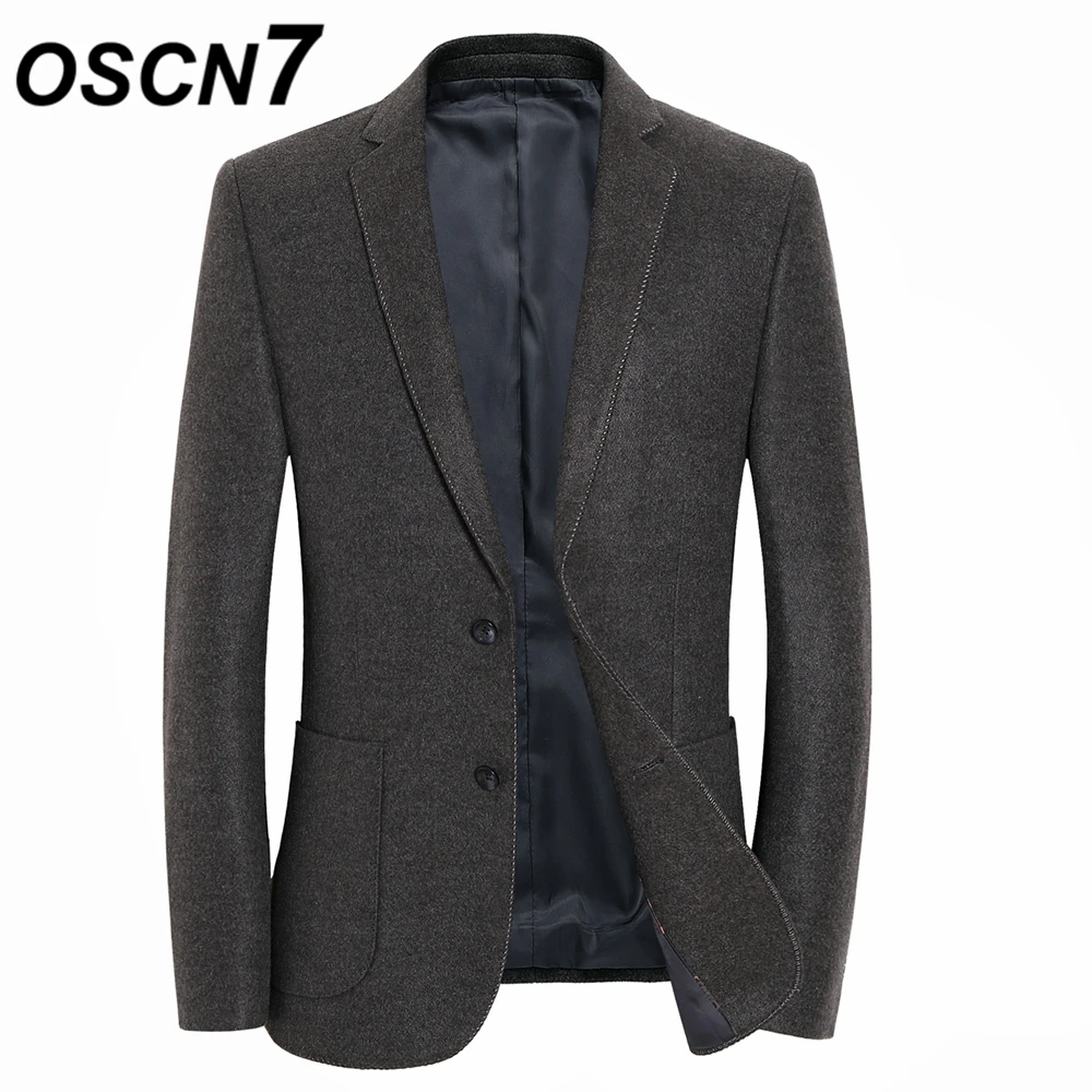 OSCN7 Slim Fit Blazer Для мужчин две кнопки Твердые Цвет Smart Повседневное Для мужчин s блейзеры куртки модные Блейзер Masculino 18627