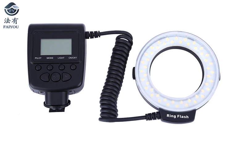 

48 pcs LEDs RF-550D Macro LED Ring Flash Light External Flash for Nikon Canon Olympus Fujifilm Sony DSLR Cameras FC100