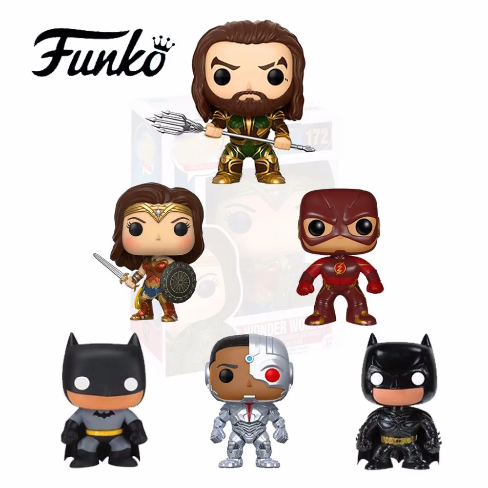 10 см DC Heros фигурка игрушки Aquaman Wonder Woman Victor Stone Cyborg вспышка Бэтмен модель игрушка
