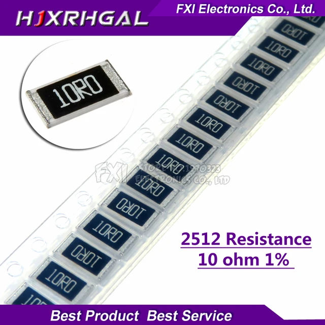 50PCS 2512 SMD Resistor 10 ohm 1% 1W 10R 100 New original-in Resistors ...