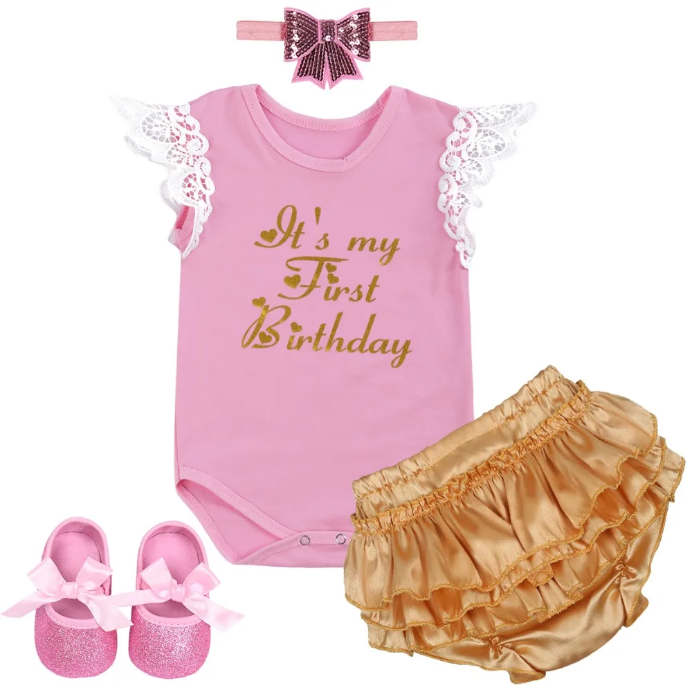 US Stock Newborn Baby Girl Romper Bodysuit Ruffle Pants Trousers Clothes Outfit