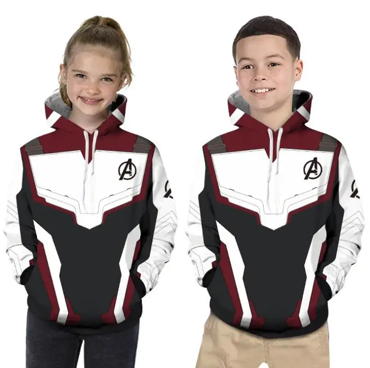 

The Avengers 4 Endgame Quantum Realm Kids Hoodies 3D printing Short sleeve Cosplay children Up Hooded boy girls Costume Jacket
