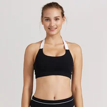 2017 Breathable Sport Bra Bh Gym Fitness Yoga Halter Shockproof Removable Cup Cute Bow Push Up Running Bras