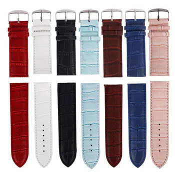 Men Women Watch Bands 12mm,14mm,16mm,18mm,20mm,22mm,26mm Soft Sweatband Leather Watch Strap Steel Buckle Wrist Bands For Clock