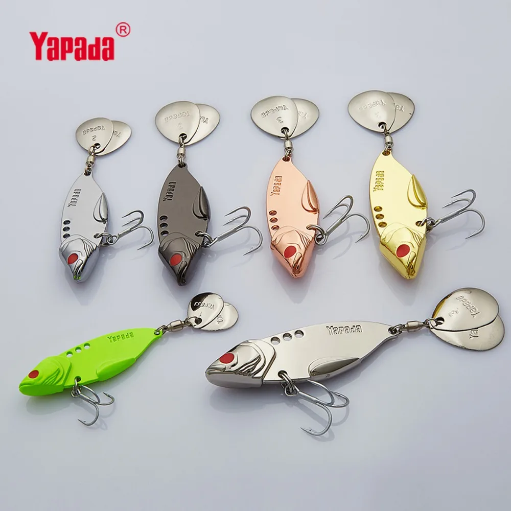 

YAPADA VIB 304 Steel Battalion 10g/15g/20g/25g Treble HOOK+Rotating Sequins 50mm/57mm/62mm/65mm Metal Multicolor Fishing Lures