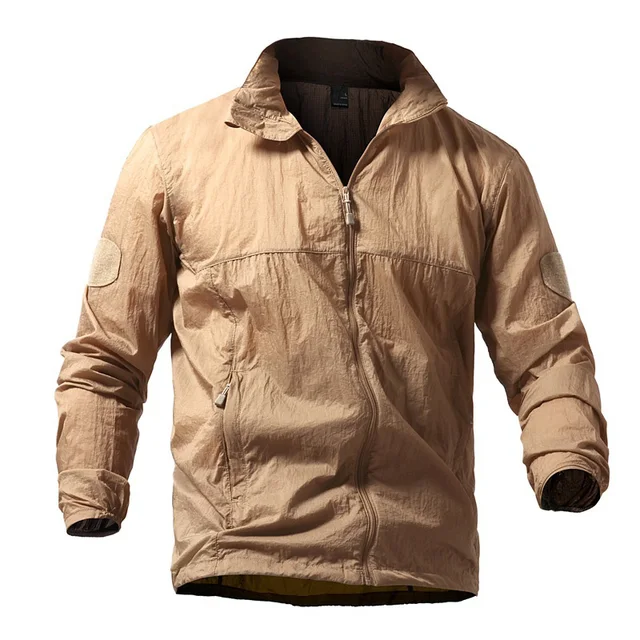TACVASEN Summer Quick Dry Tactical Skin Jacket Coat Men Hooded Thin Windbreaker Military Jacket