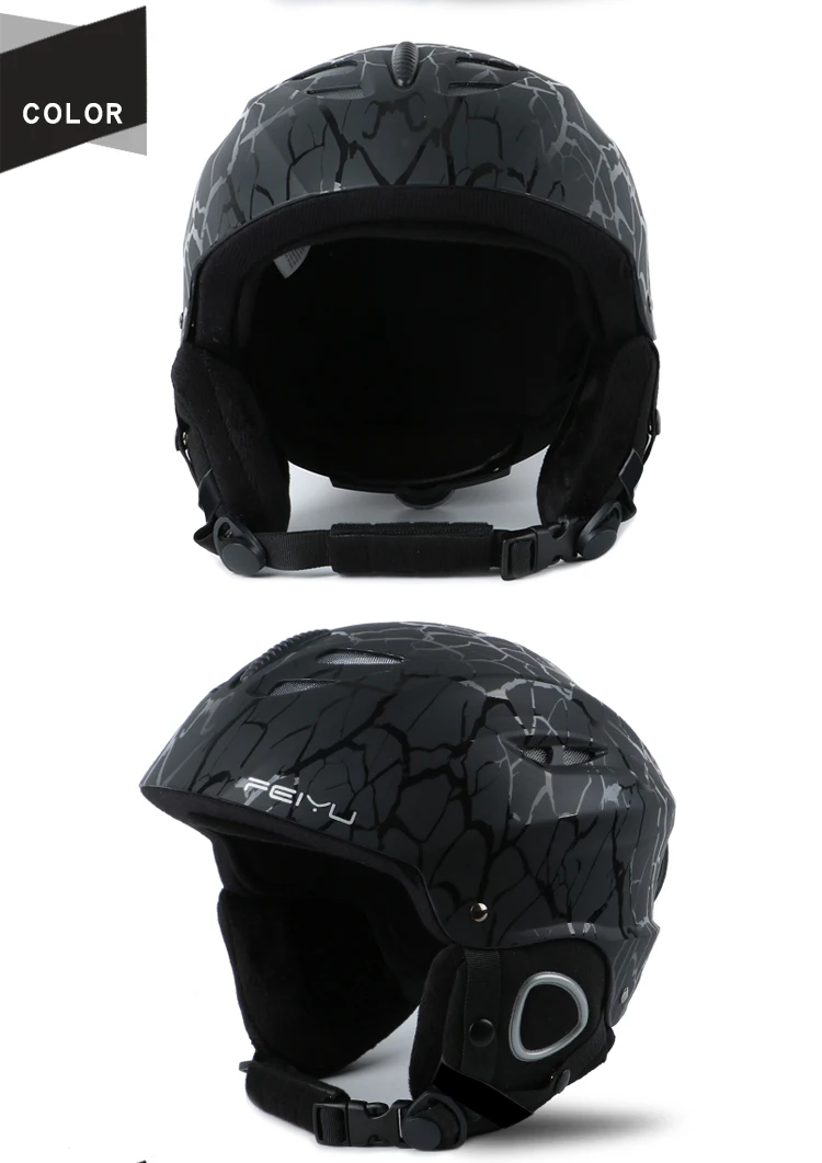 Лыжный шлем с сертификатом безопасности интегрированный литой Снежный шлем для сноуборда зимний спортивный лыжный шлем для мужчин и женщин