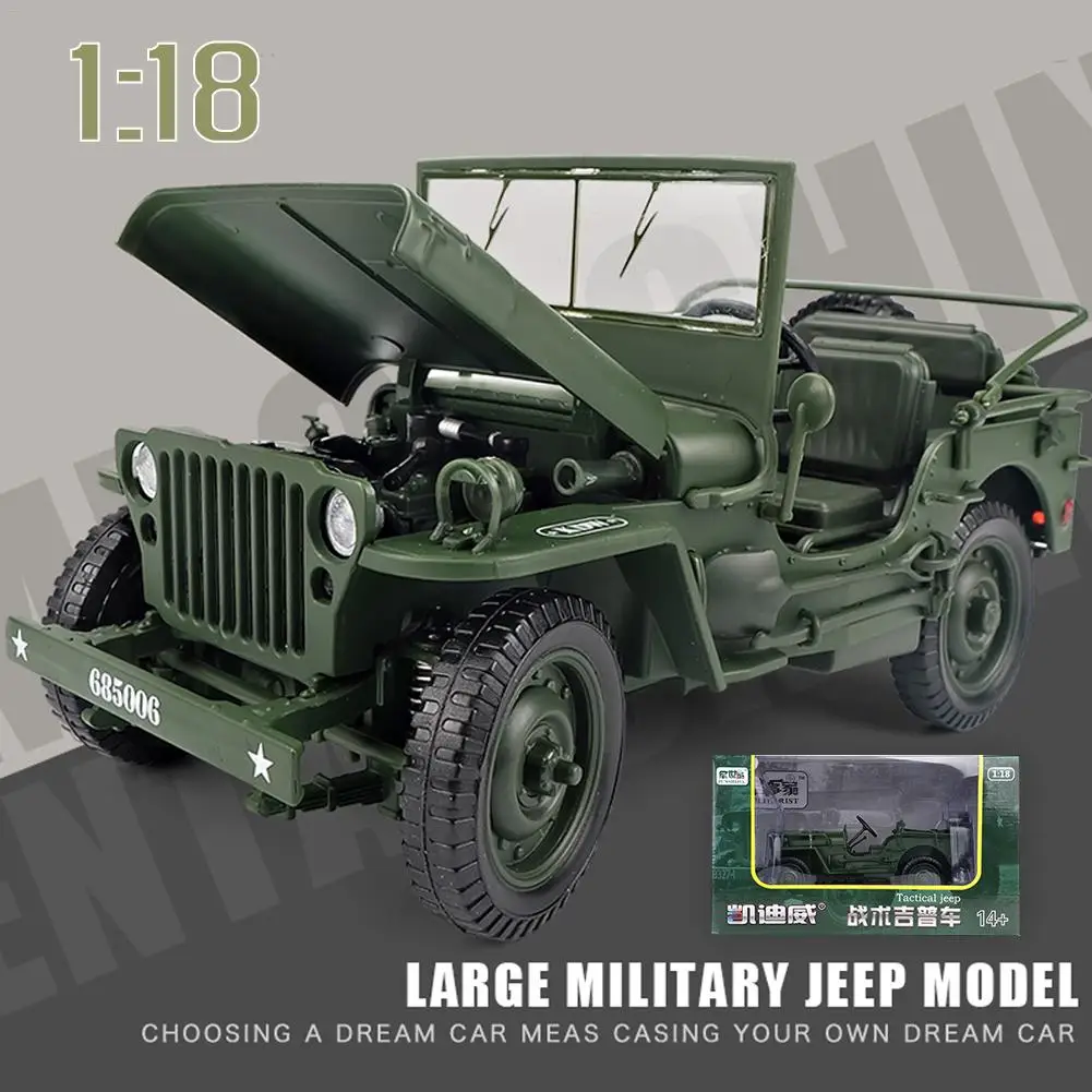 1:18 Tactical Military Model Jeeps Old World War II Willis Military Vehicles All 