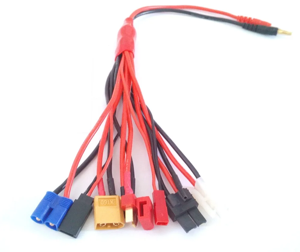 Adaptateur Chargeur RC 8 En 1 - Connecteur Banane 4,0 Mm, XT60, Tamiya, JST, Futaba, T-Dean