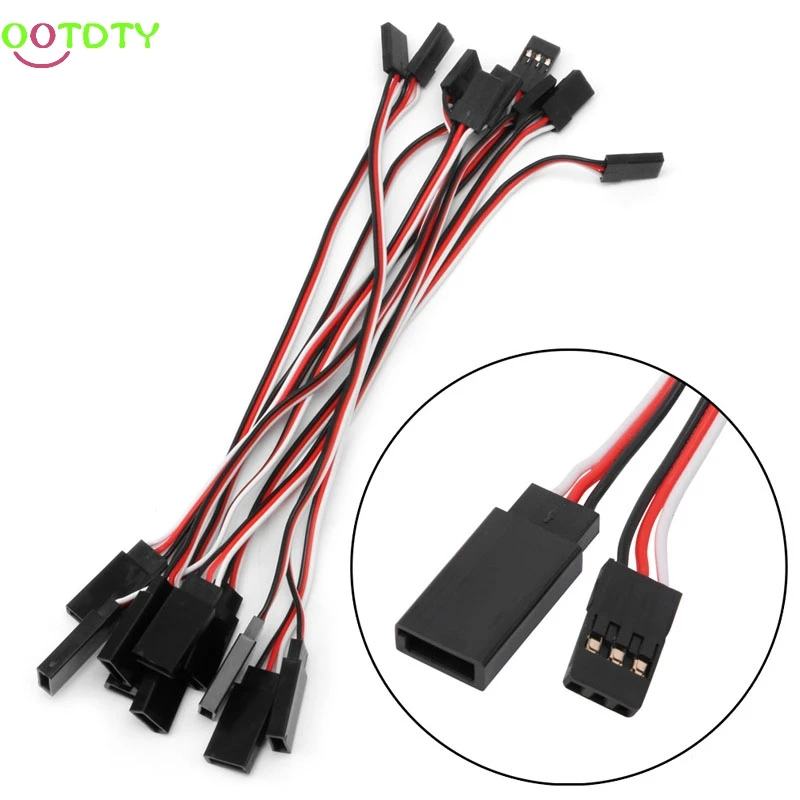 10Pcs 150mm Lead Extension Servo Wire Cable Cord For Futaba JR Male To Female