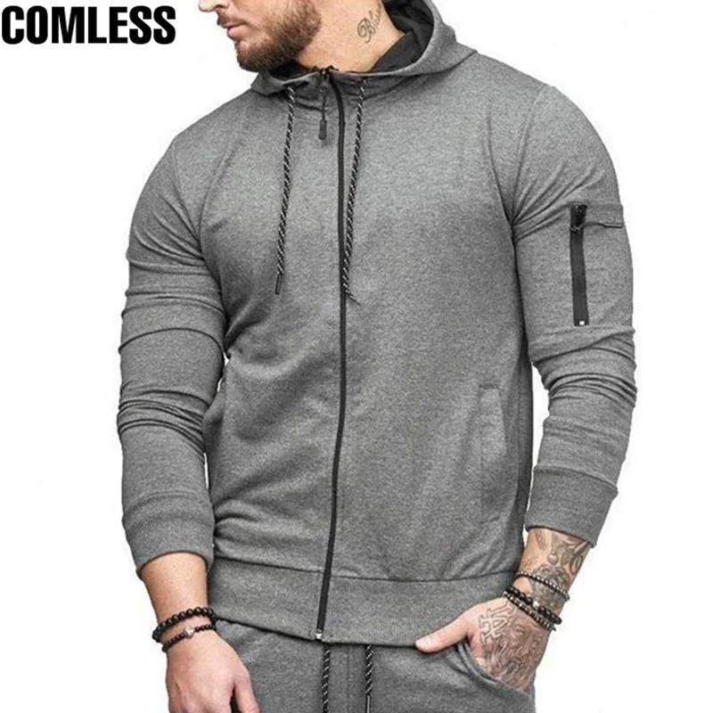 

Hoodie Men 2019 New Cardigan Arm Zipper Fashion Design Sportswear Casual Hoodies Slim Fit Hoody Clothing Man Big Size M-XXXL