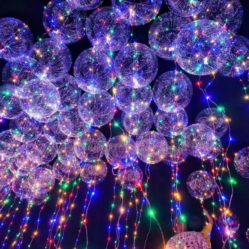 1 шт. прозрачный воздушный шар с светодиодной лентой медный провод светящиеся шары для свадебных украшений шары ко дню рождения вечерние поставки
