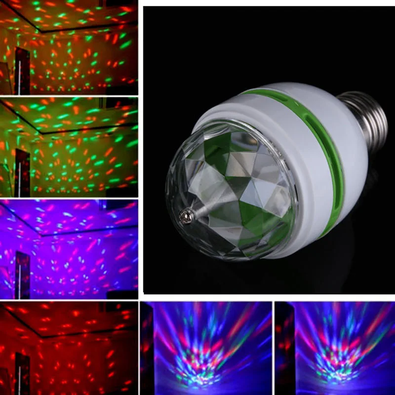 1х 6X 10X E27 3 Вт 6 9 цветная Авто вращающаяся RGB Светодиодная лампа для сцены вечеринки