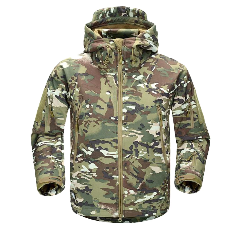 Preise 2018 männer der Winter Military Camouflage Fleece Jacke Armee Taktische Jacke Mantel Multicam Männlichen Camouflage Wasserdichte Windjacken