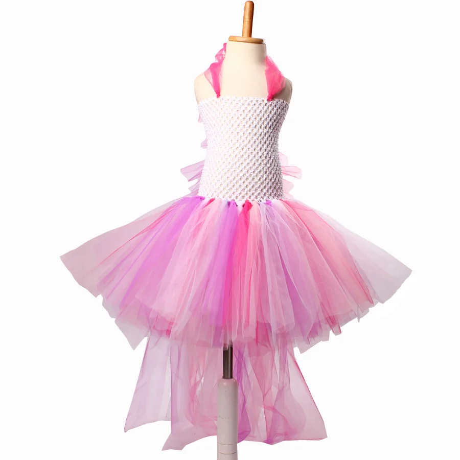 Bustle Unicorn Girl Fancy Tutu Dress Pastel Rainbow Little Pony Dress Girls Baby Halloween Purim Costume Birthday Party Dress (7)