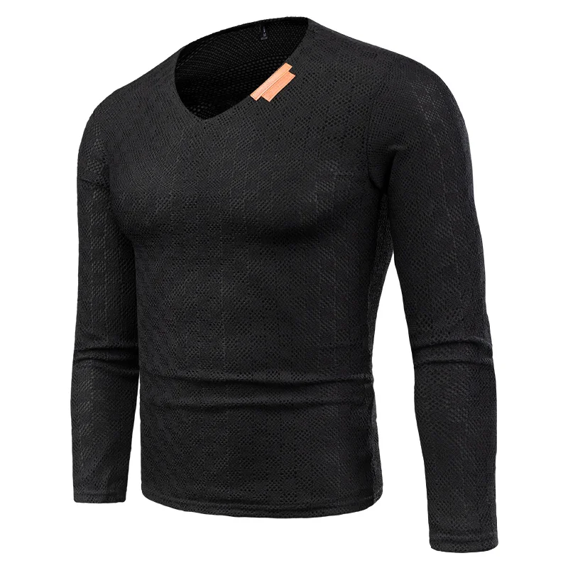 Весенний брендовый мужской свитер, пуловеры, простой стиль, хлопок, вязаный, v-образный вырез, Однотонный свитер, джемперы, тонкий мужской трикотаж размера плюс 6XL