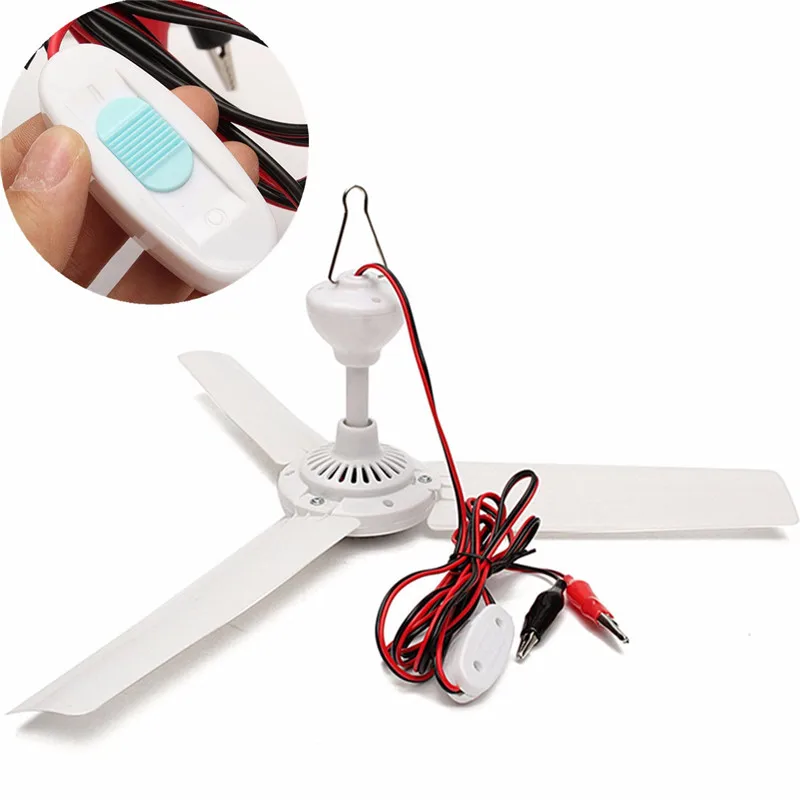 Us 9 72 40 Off Dc12v 6w Plastic 3 Leaves Brushless Converter Motor Battery Mini Ceiling Fan With Switch In Fans From Home Appliances On Aliexpress