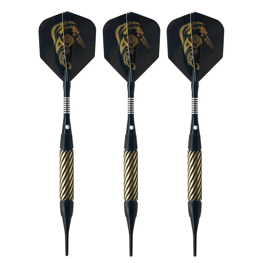3PCS Soft Darts Needle Aluminum Alloy Shaft 17g Brass Barrel Single Spiral Soft Needle Darts Set Electronic Darts Toys