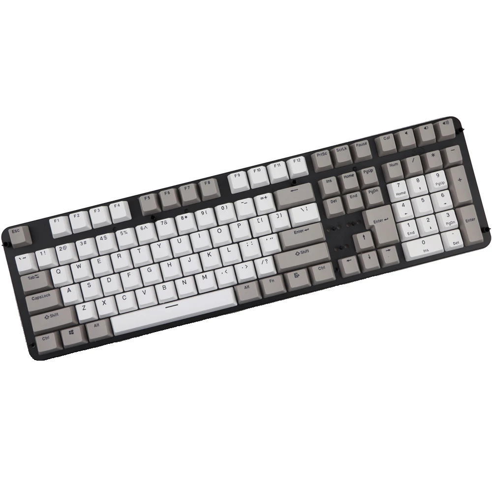 Pbt keycap двойная съемка 108 клавиш ретро серый белый OEM профиль для MX переключатели