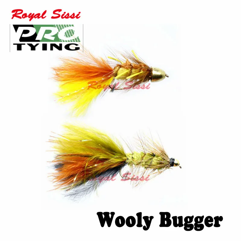 Hot 2 optional styles 10# wooly bugger streamer flies 4pcs brass head Damsel nymph marabou feather dancer fly fishing bass flies