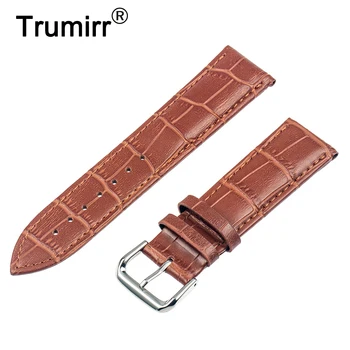 

22mm Genuine Leather Smart Watch Band Strap Bracelet for Samsung Gear 2 R380 R381 R382 Moto 360 2 2nd 46mm Pebble Time Steel