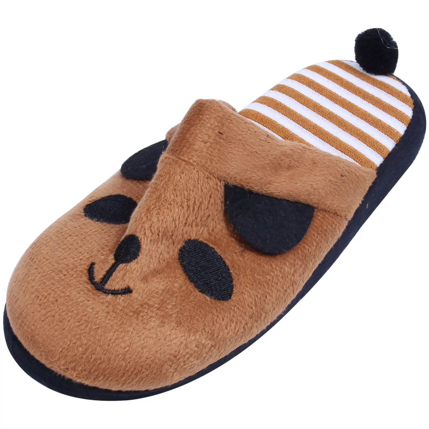 

FGGS Cute Women Coral Velvet Panda With Tail Slippers Soft Nonslip Shoes Home Indoor Shoe