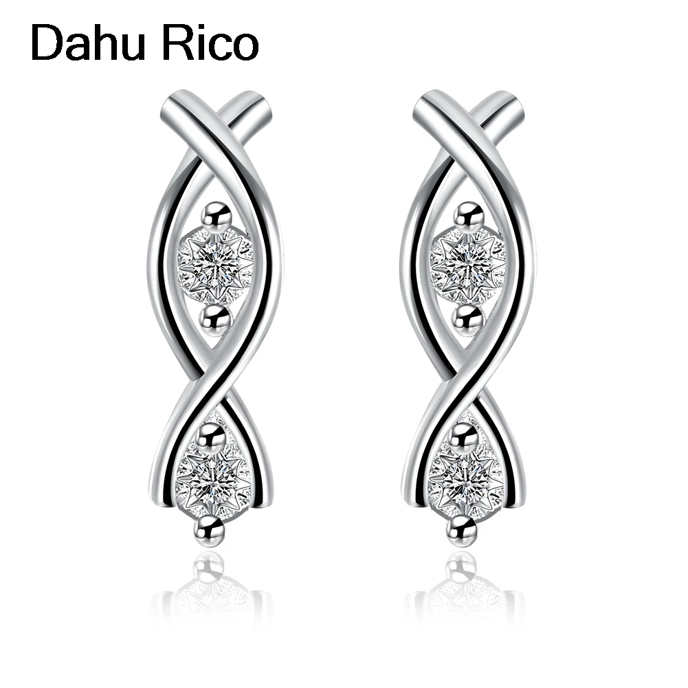 Pendiente pendenti купе серьги 2018 Белый циркония de pour femme плата marca famosa kpop gypsy радость Dahu