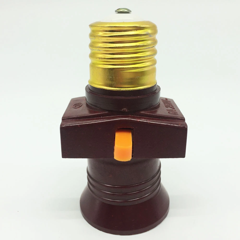 1pcs 110~250V E27 Screw Base Light Bulb Holder Convert To With Switch Lamp Socket New