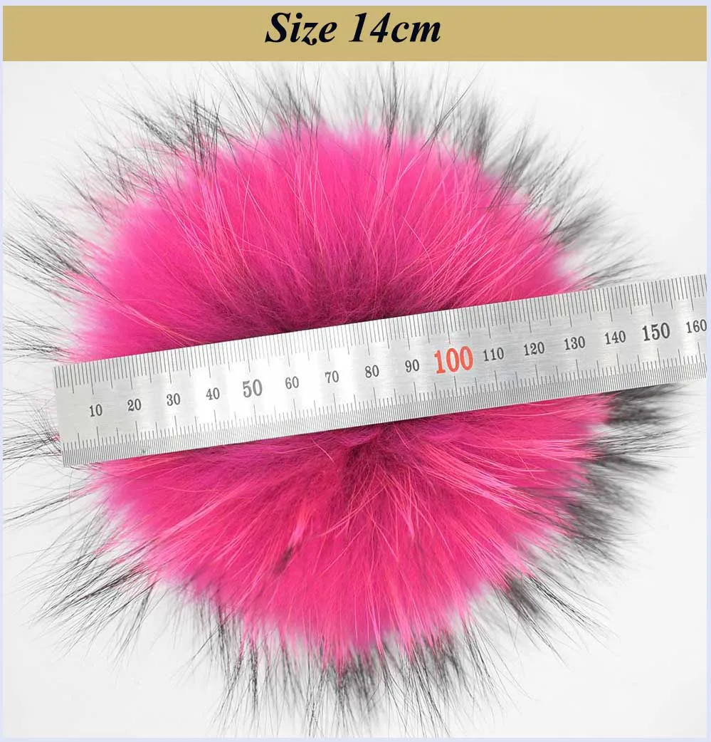 raccoon fur pompoms size 1