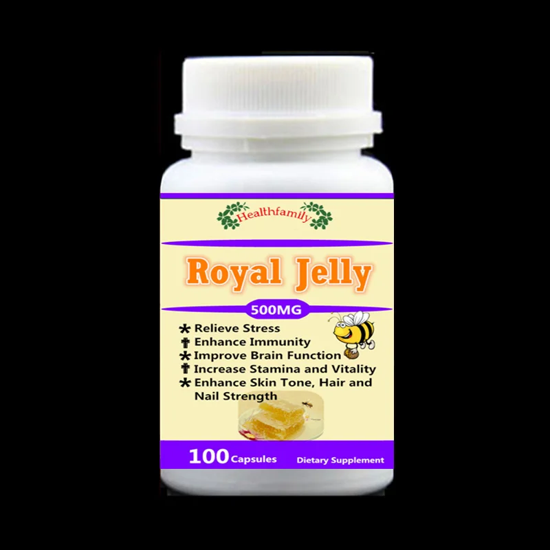 

Royal Jelly For Relieve stress improve brain fuction enhance immunity enhance skin tone hair and nail strength,100pcs/bottle