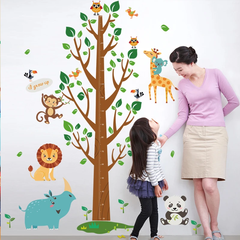 

Cartoon Animal Tree Grow Height Measuring Ruler Kindergarten Nursery Children Kids Room Removable Wall Stickers Decal Decor dc18