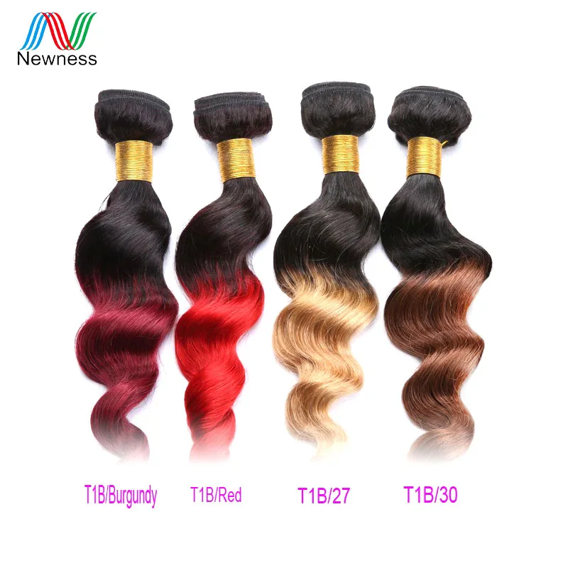

Newness Products Ombre Hair Extensions Malaysian Remy Hair Loose Wave Real Cheap Human Hair Two Tone Color No shedding