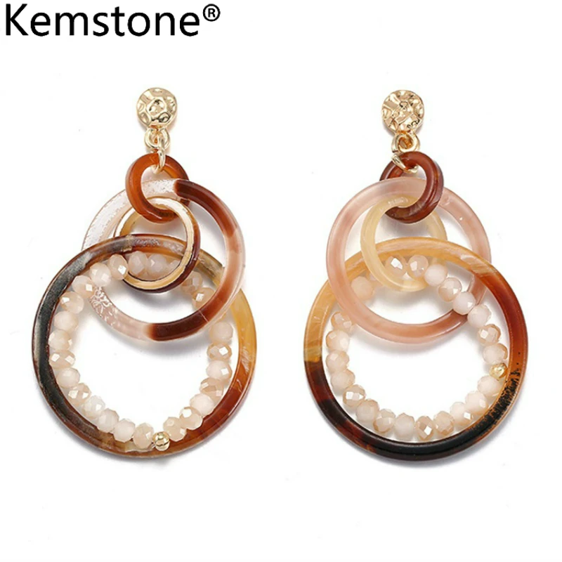 

Kemstone Simulated Pearl Hoop Earrings Multi-ring Earrings Simple Fashion Earrings for Women